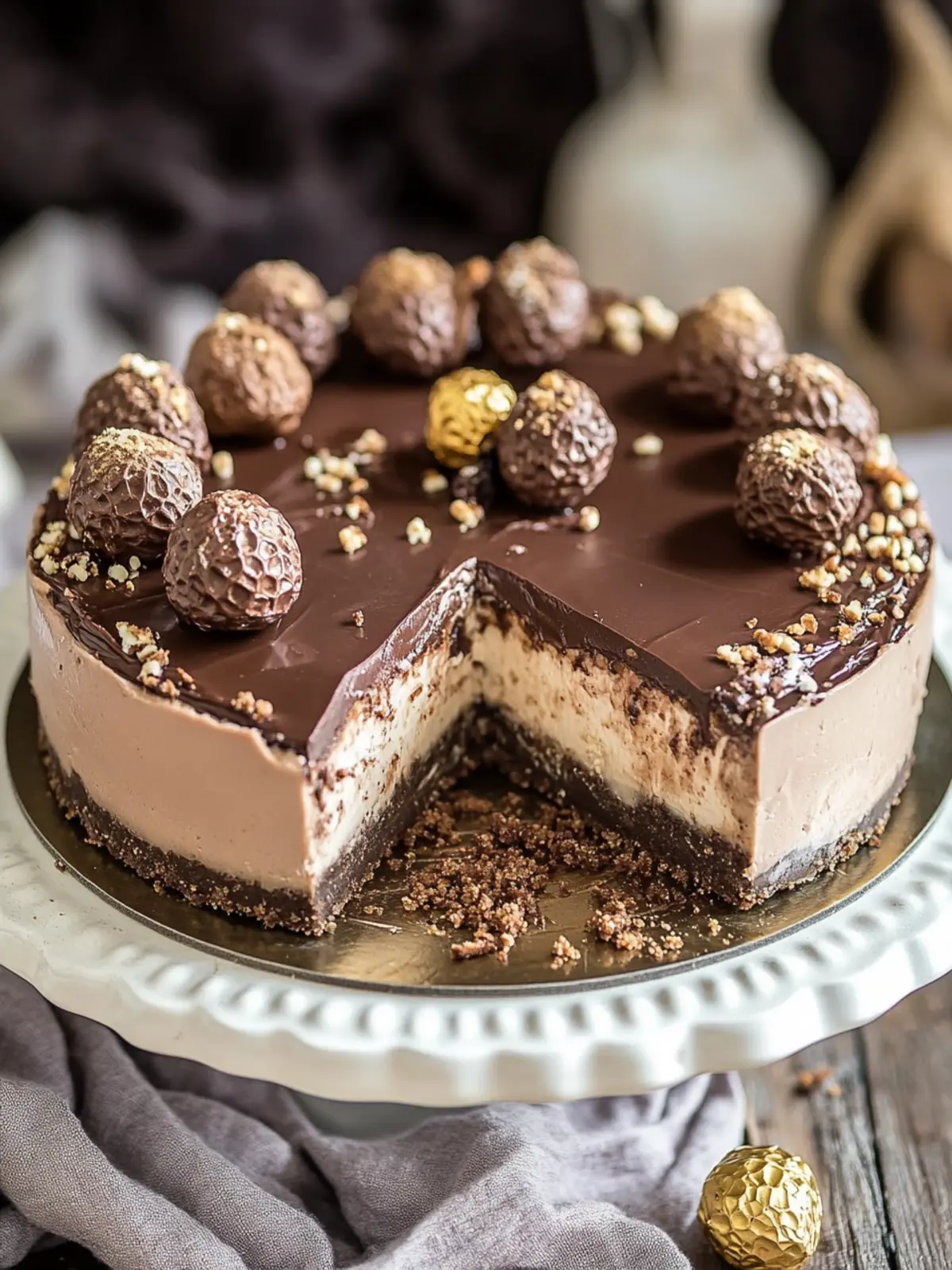 Indulge in Ferrero Rocher Nutella Cheesecake Bliss 2 Ferrero Rocher Nutella Cheesecake