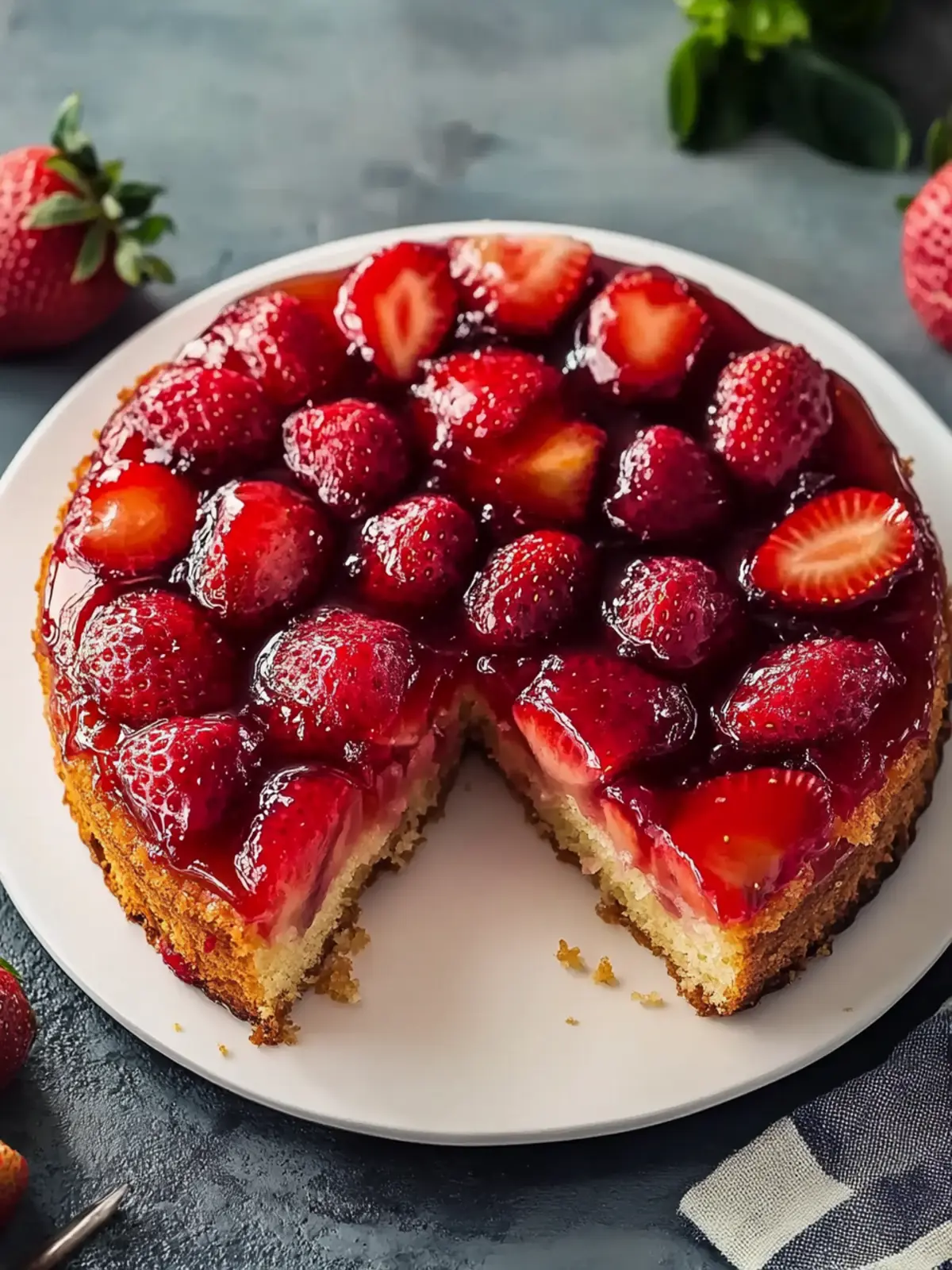 Delightful Strawberry Upside Down Cake for a Cozy Gathering 4 Strawberry Upside Down Cake