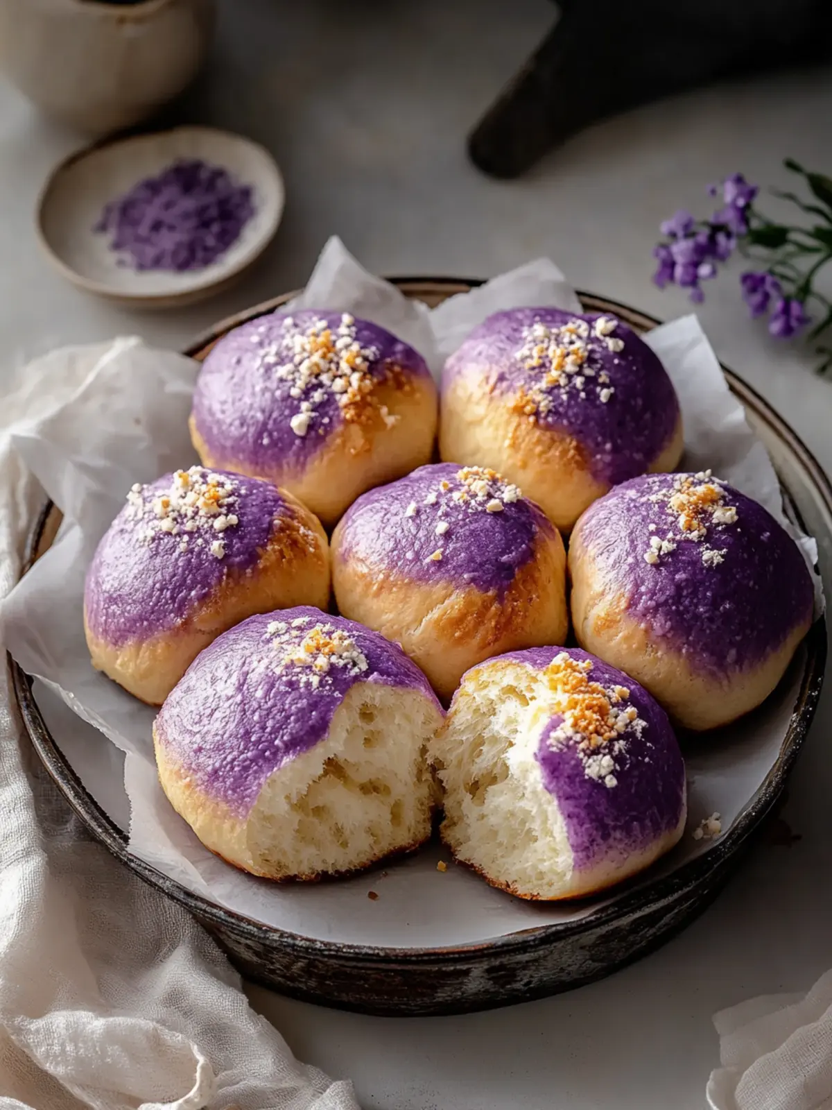 Cheesy Purple Yam Bread Rolls for Cozy Mornings at Home 5 Cheesy Purple Yam Bread Rolls