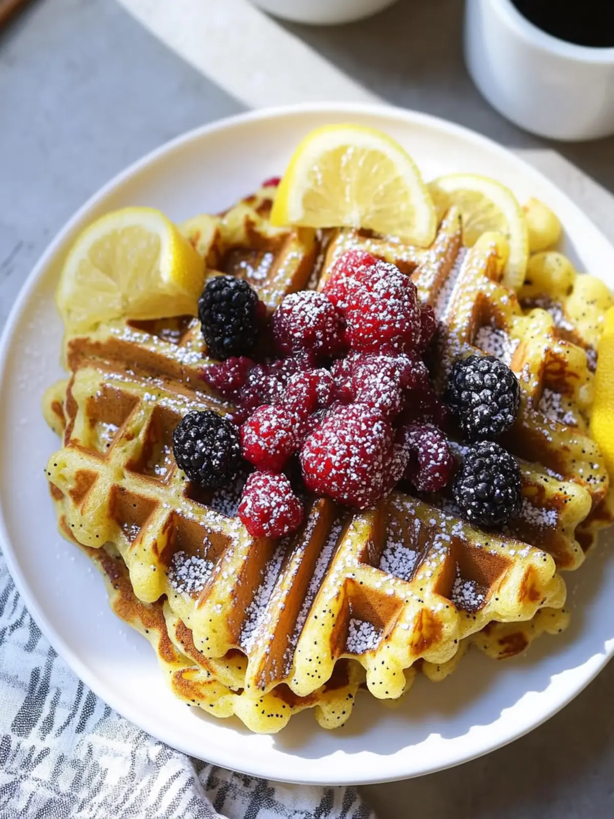 Lemon Poppy Seed Waffles with Blueberry Bliss Syrup Recipe 3 Lemon Poppy Seed Waffles