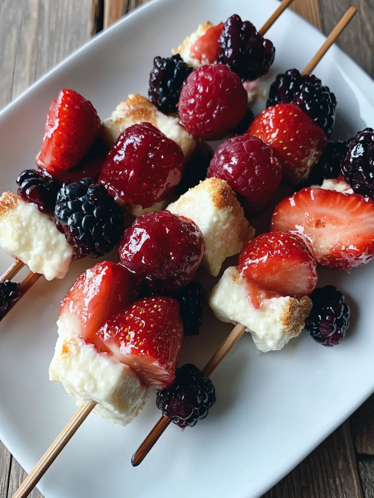 Berry Cheesecake Kabobs: Delightful No-Bake Treats to Enjoy 6 Berry Cheesecake Kabobs