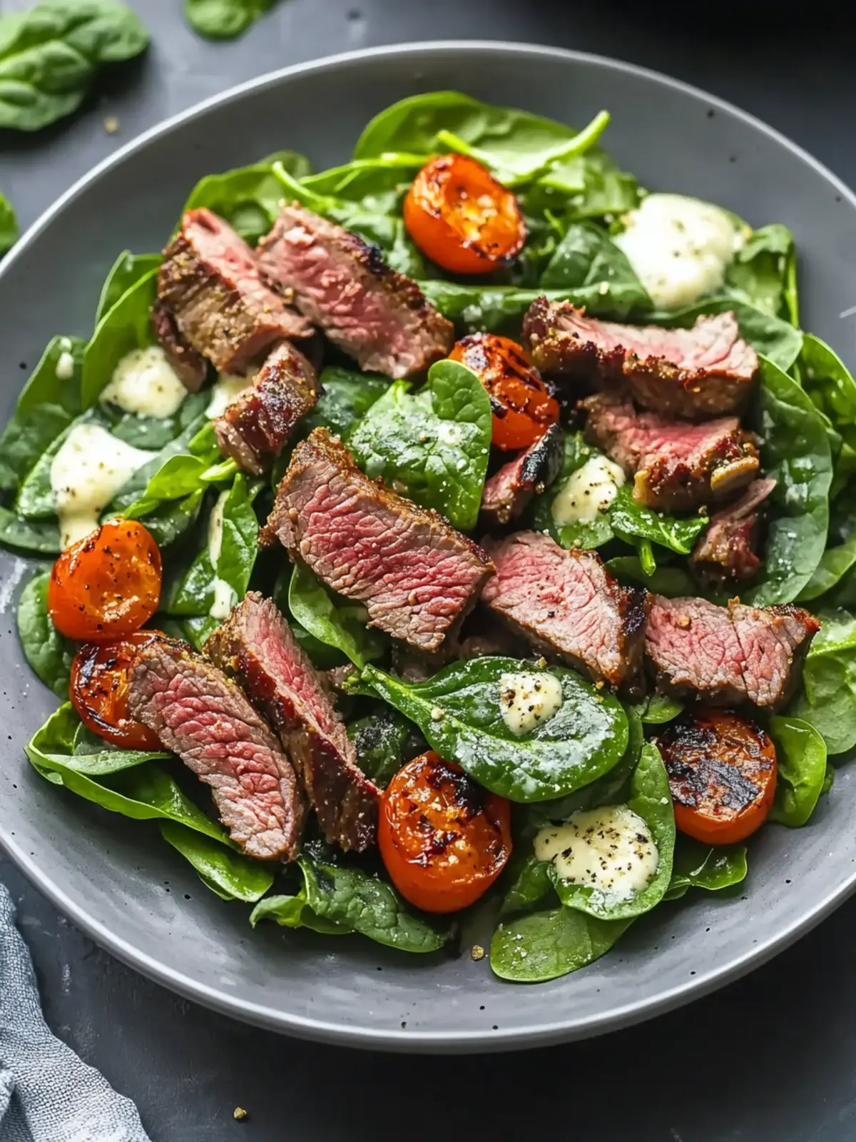 BBQ Lamb and Spinach Salad with Creamy Indian Butter Sauce 3 BBQ Lamb and Spinach Salad