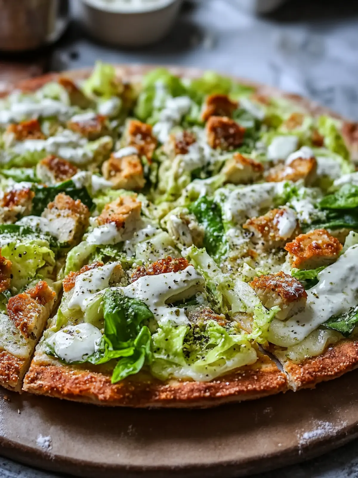 Chicken Crust Caesar Salad Pizza: A Healthy Twist You’ll Love 3 Chicken Crust Caesar Salad Pizza