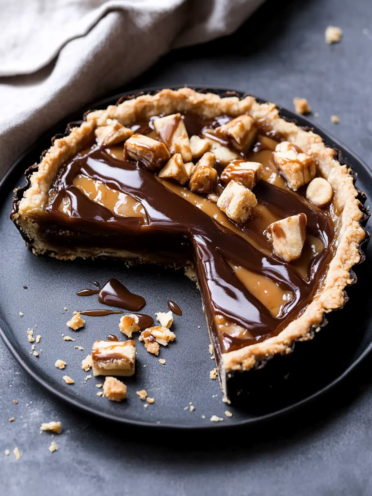 Indulge in Snickers Caramel Tart: Sweet Bliss Awaits 3 Snickers Caramel Tart