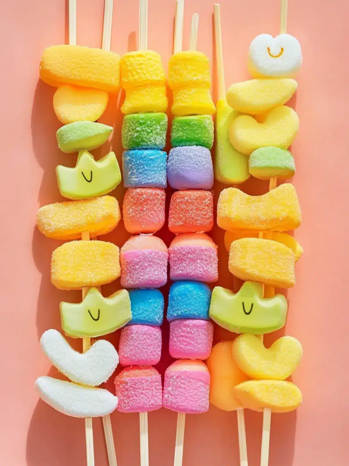 Delightful Peeps Rainbow Skewers for Your Colorful Treats! 5 Peeps Rainbow Skewers