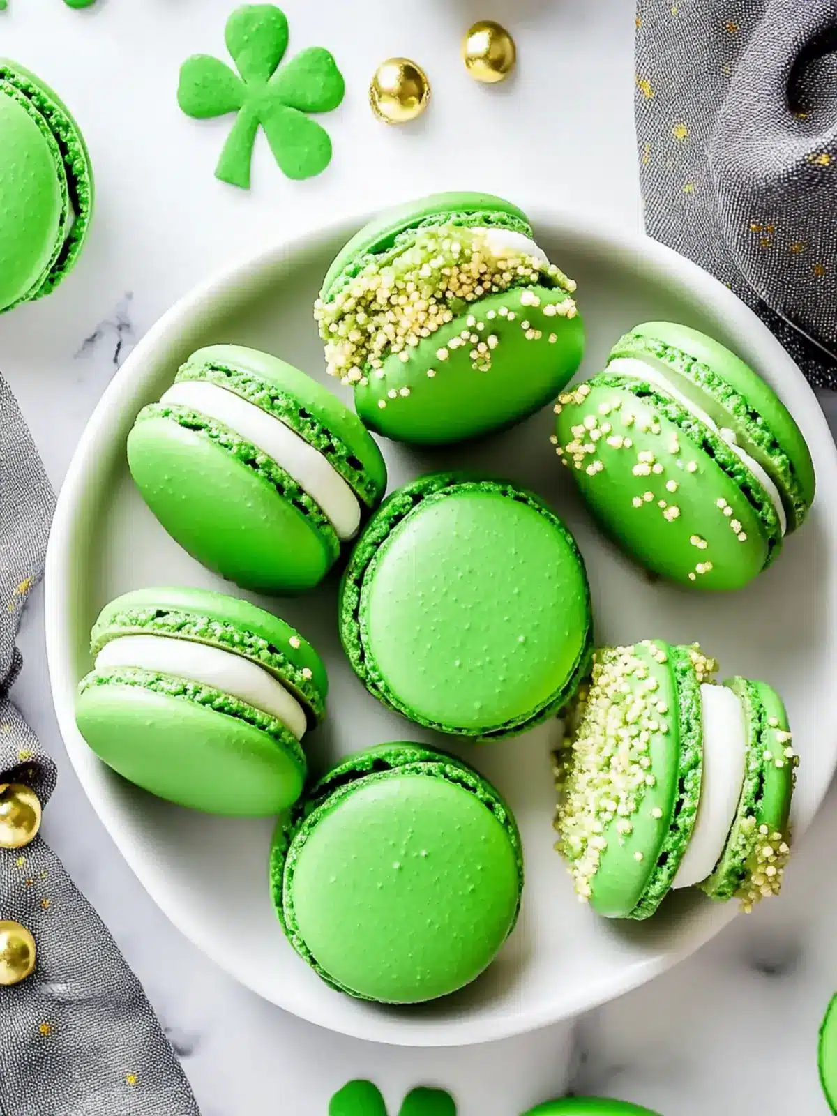 Festive Green Vanilla Bean St Patrick’s Day Macarons Recipe 2 Green Vanilla Bean St Patrick’s Day Macarons