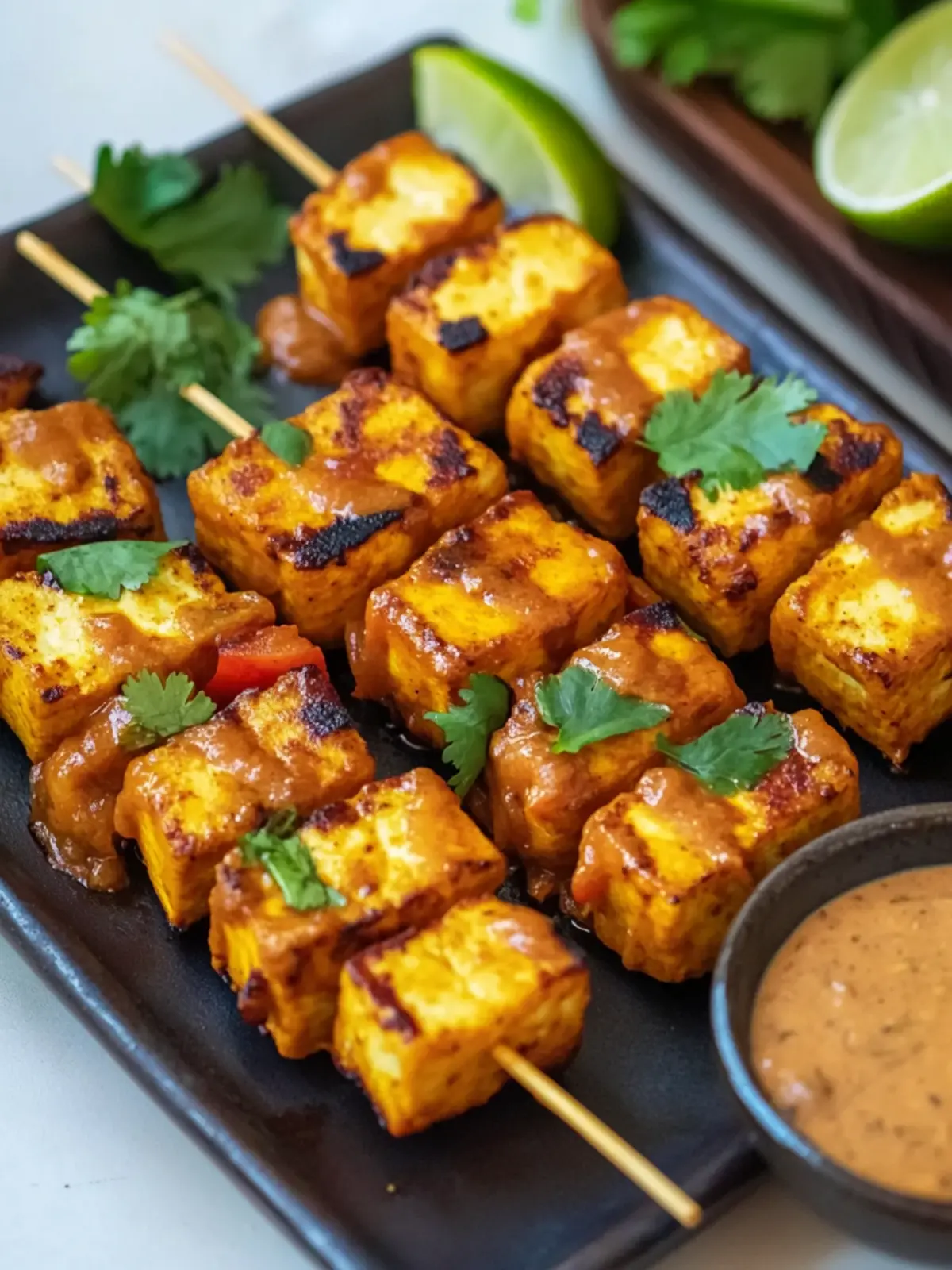 Savory Paneer Satay with Creamy Peanut Sauce for Food Lovers 3 Paneer Satay