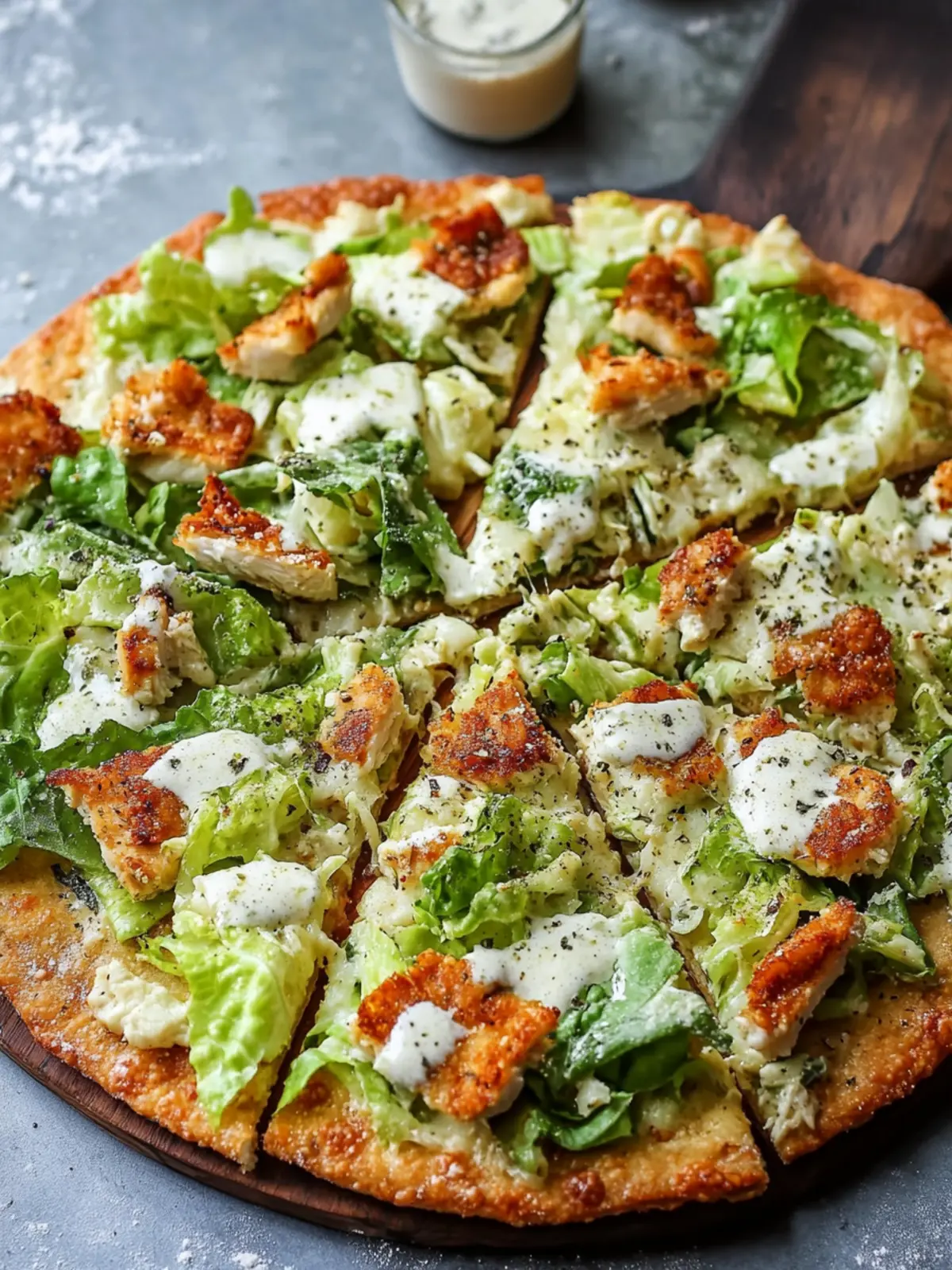 Chicken Crust Caesar Salad Pizza: A Healthy Twist You’ll Love 4 Chicken Crust Caesar Salad Pizza