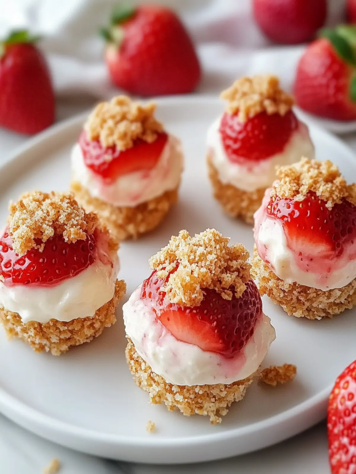 Irresistible Strawberry Cheesecake Crunch Bites in 30 Minutes 3 Strawberry Cheesecake Crunch Bites