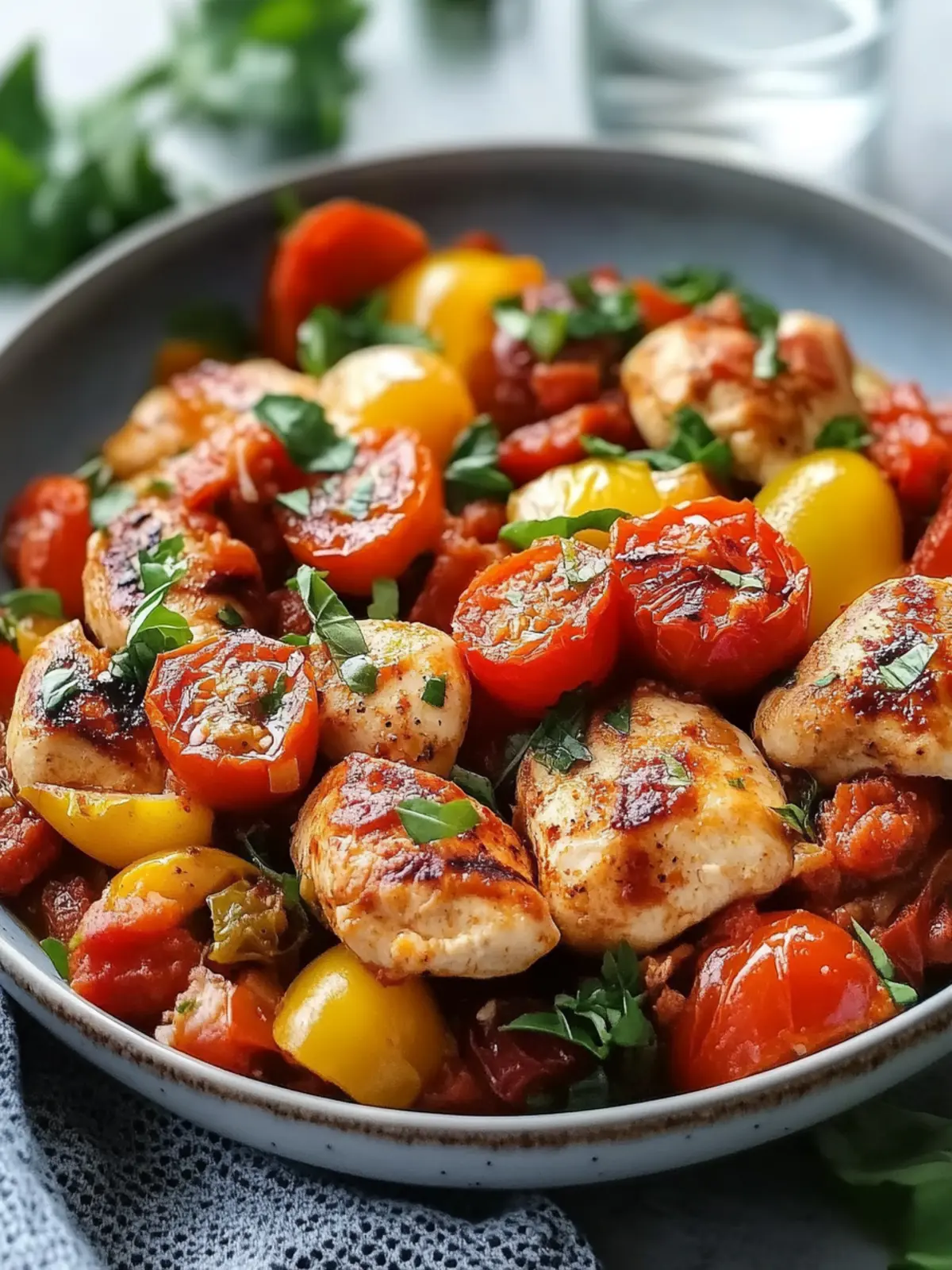 One-Pan Capsicum Tomato and Chicken with Chorizo Bliss 2 Capsicum Tomato and Chicken with Chorizo