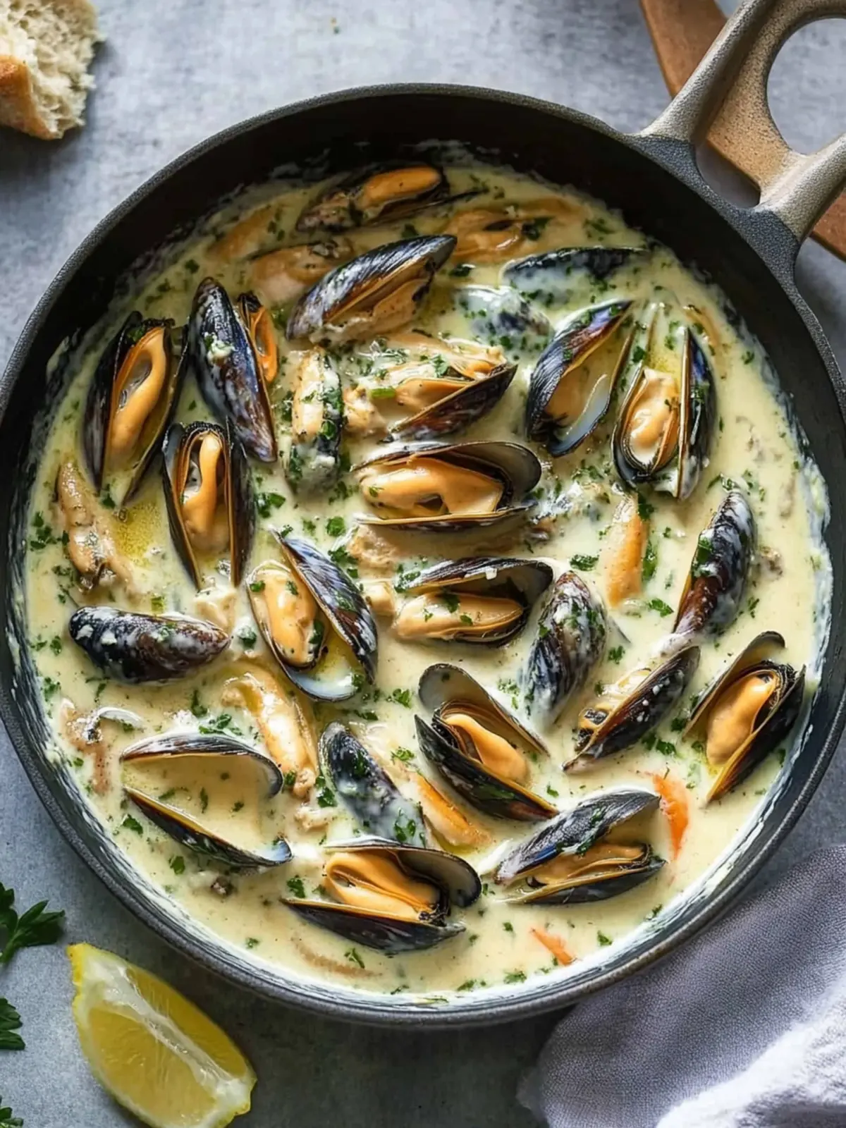 Delicious Garlic Mussels in Sour Cream Sauce Ready in 20 Minutes 3 Garlic Mussels In Sour Cream Sauce