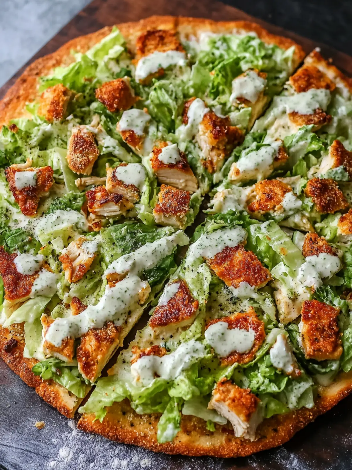 Chicken Crust Caesar Salad Pizza: A Healthy Twist You’ll Love 2 Chicken Crust Caesar Salad Pizza