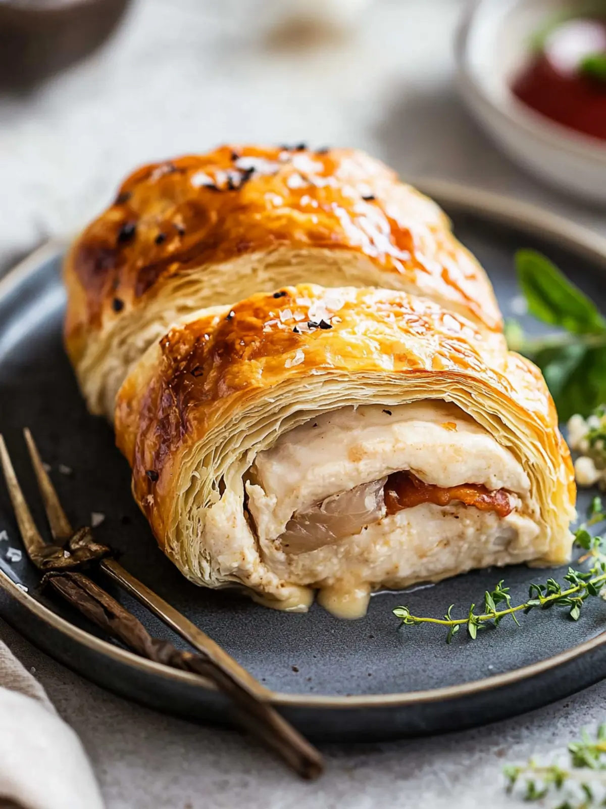 Irresistible Chicken Wellington with Creamy Dijon Sauce 4 Chicken Wellington