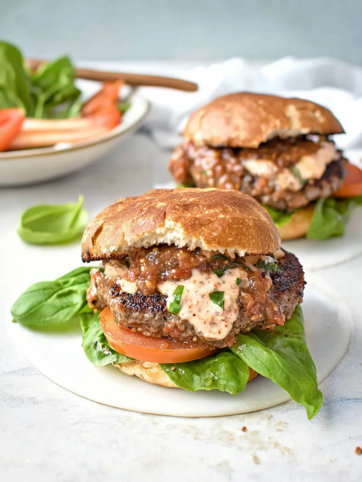 Savory Feta Burgers With Tomato Cream Sauce Delight 5 Feta Burgers With Tomato Cream Sauce