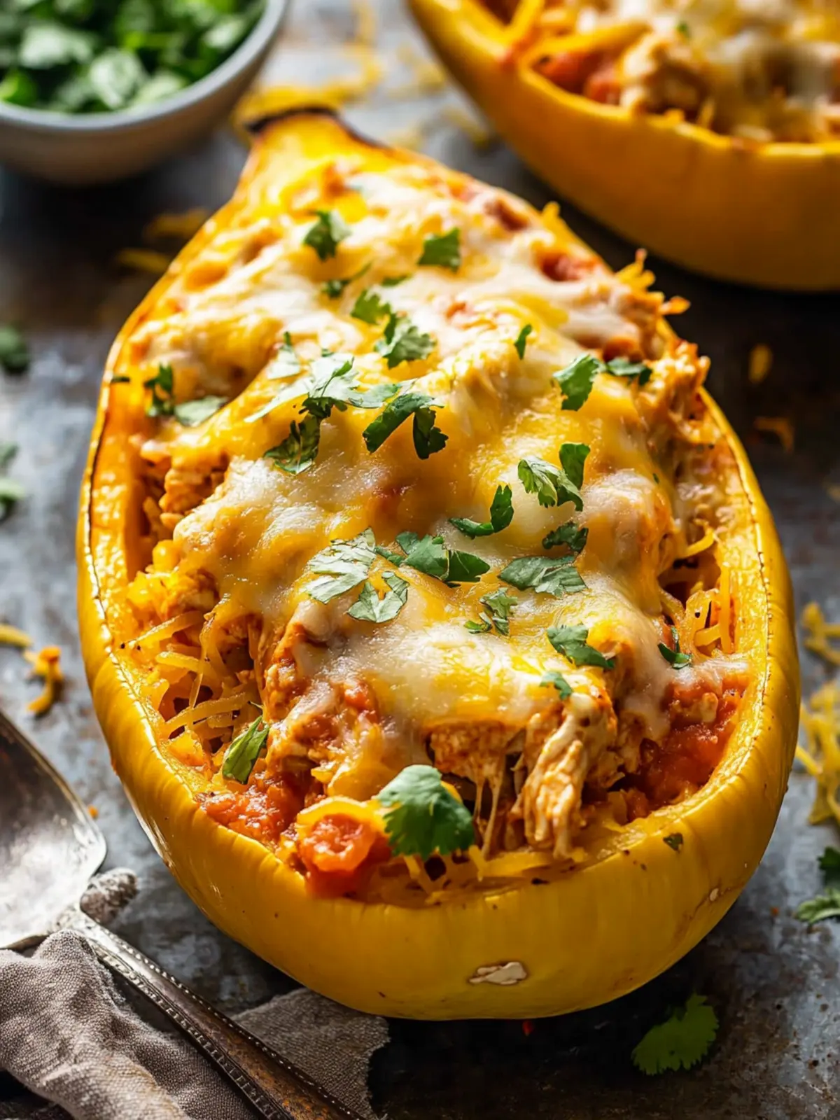 Delicious Chicken Enchilada Stuffed Spaghetti Squash Recipe 4 Chicken Enchilada Stuffed Spaghetti Squash