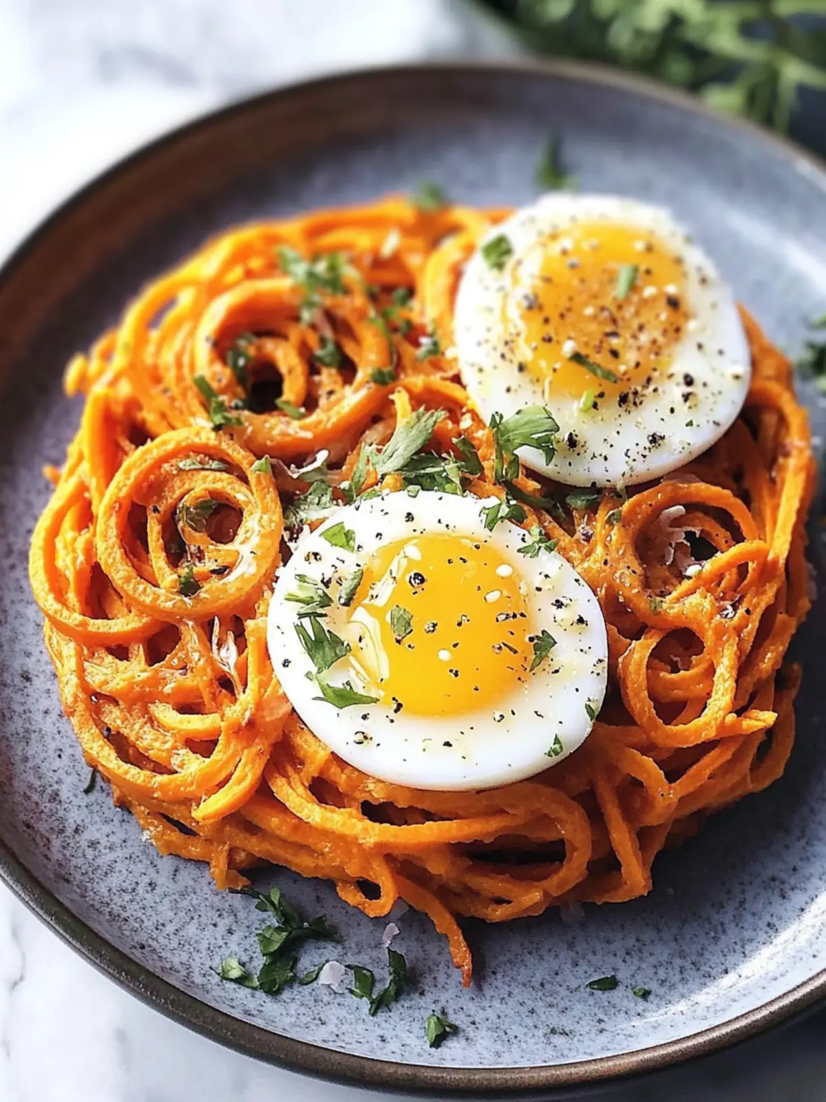 Delicious Spiralized Sweet Potato Egg Nests for Breakfast Bliss 5 Spiralized Sweet Potato Egg Nests