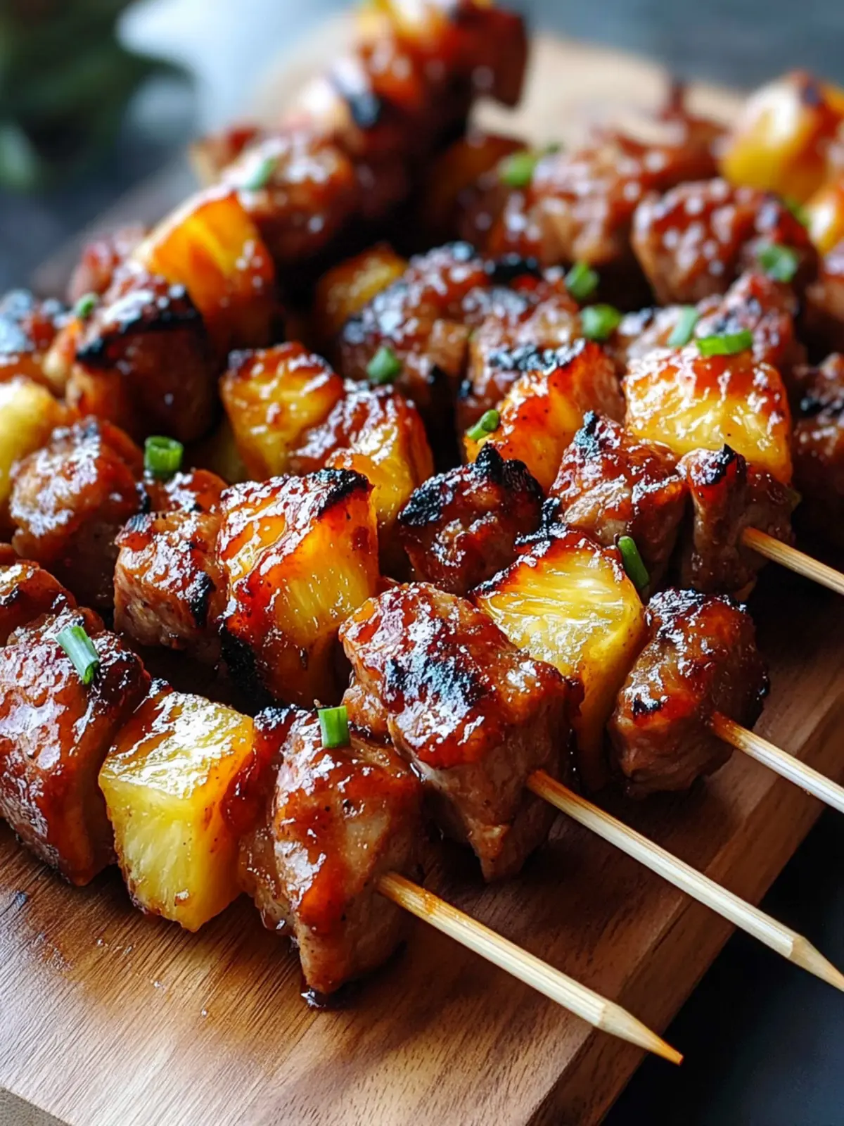 Grill Up Flavorful Pineapple BBQ Pork Skewers Tonight! 2 Pineapple BBQ Pork Skewers