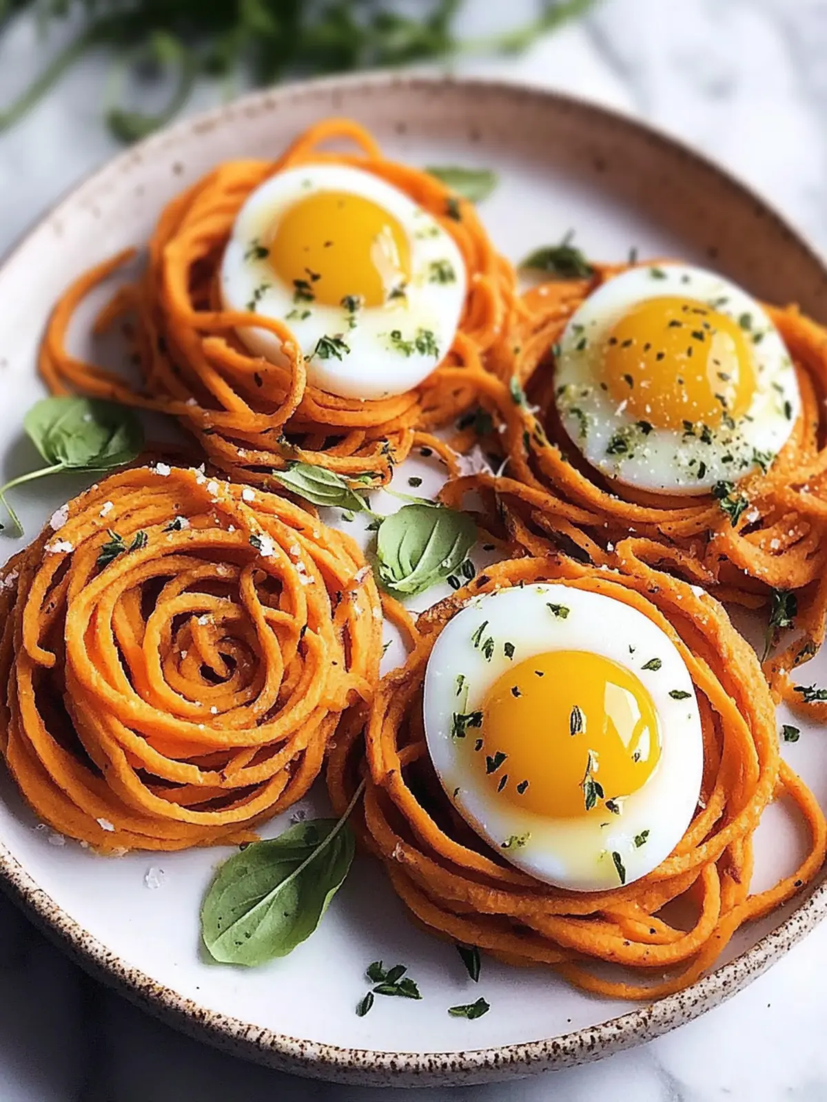 Delicious Spiralized Sweet Potato Egg Nests for Breakfast Bliss 4 Spiralized Sweet Potato Egg Nests