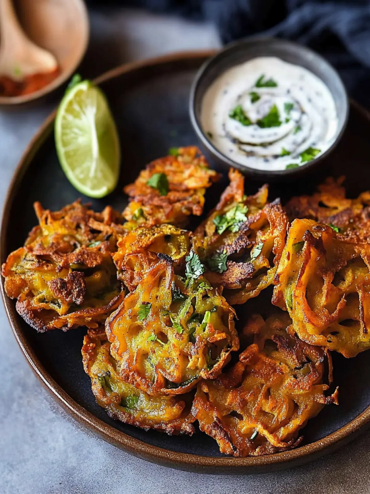 Delicious Indian Onion Bhaji: Crispy Bites of Joy! 2 Indian Onion Bhaji