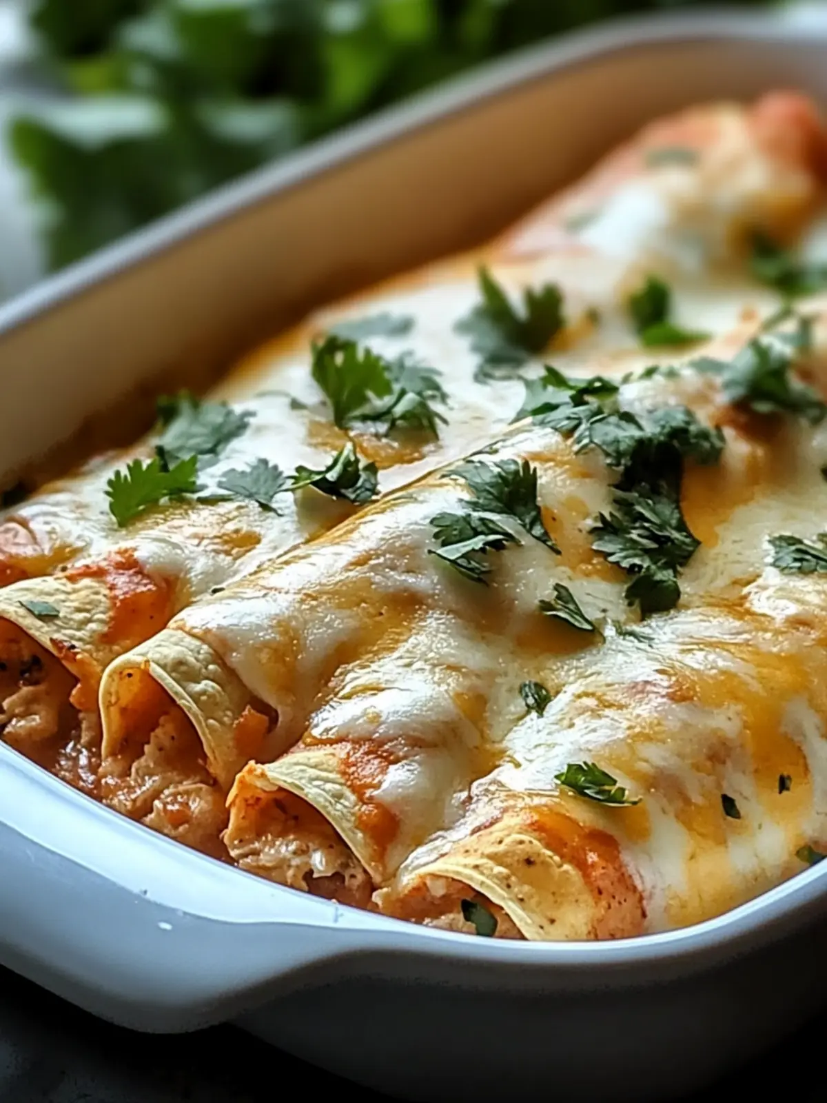 Easy Chicken Enchiladas with Creamy White Sauce Delight 4 Chicken Enchiladas