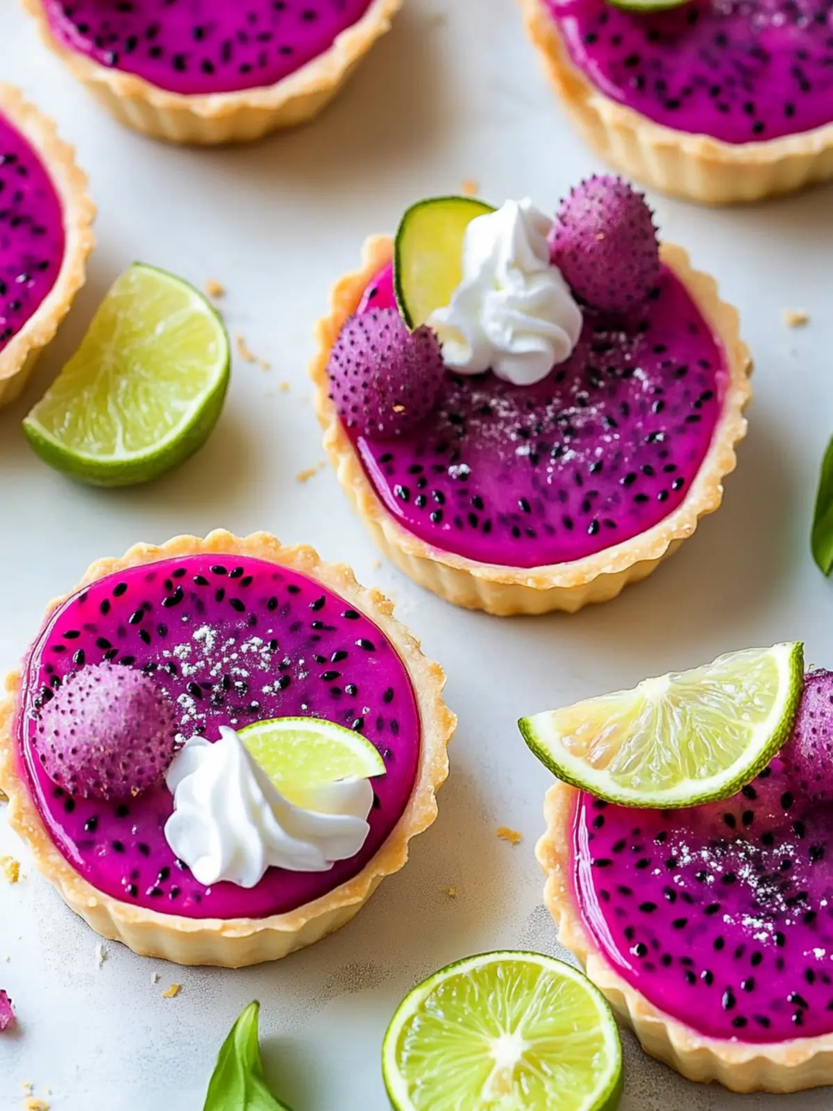 Vivid Dragon Fruit and Lime Tarts with Coconut Bliss 4 Vivid Dragon Fruit and Lime Tarts