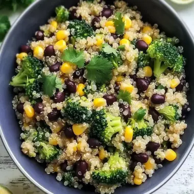 Savor This Quinoa Pilaf with Broccoli, Black Beans & Herbs 10 Quinoa Pilaf with Broccoli, Black Beans, Corn & Herbs