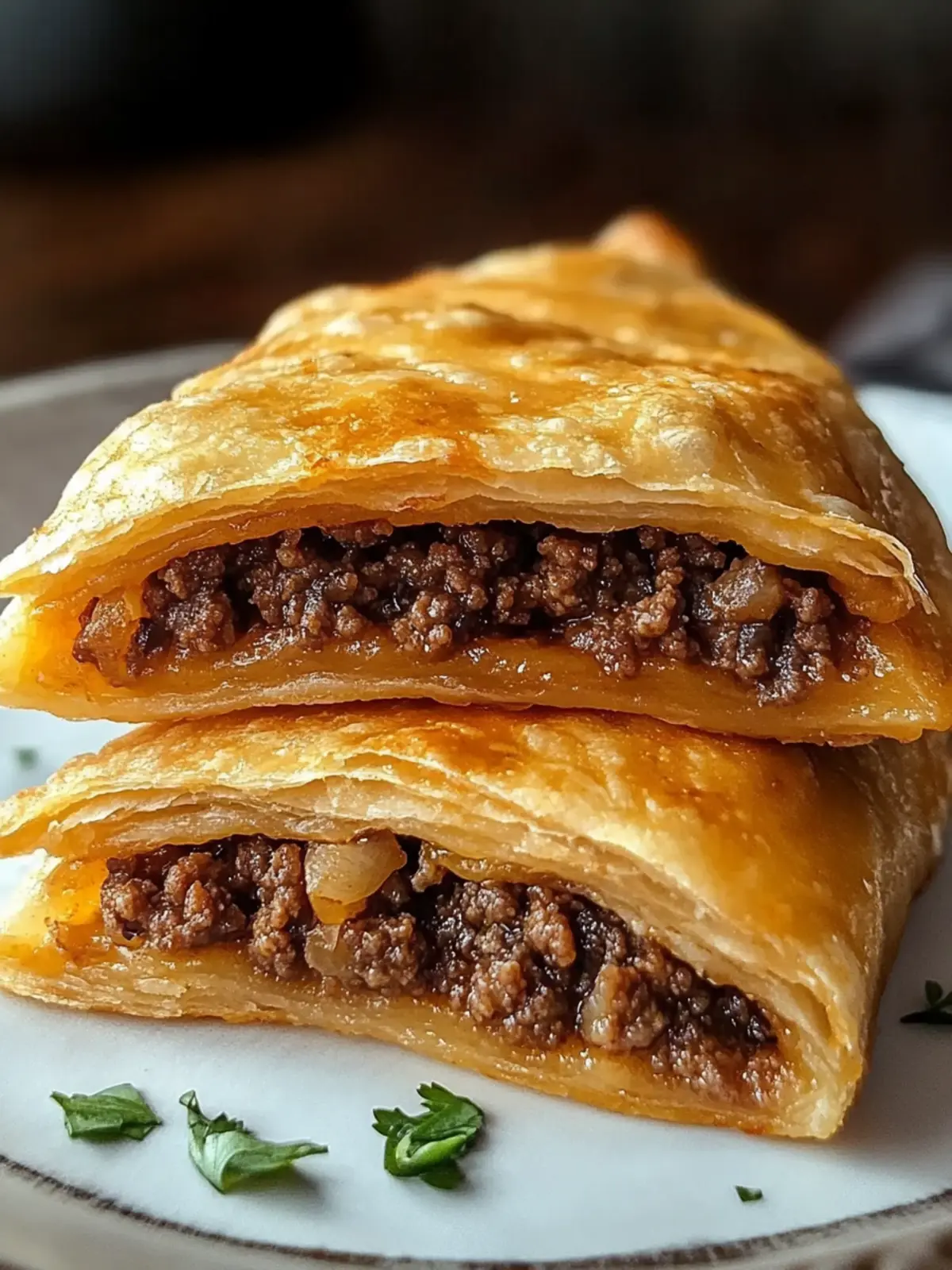Crispy Fried Thin Dough with Ground Beef Filling Bliss 2 Crispy Fried Thin Dough with Ground Beef Filling