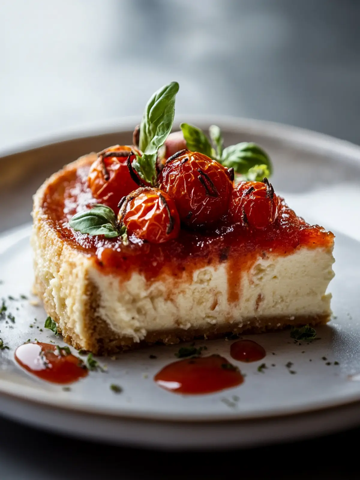 Savory Cheesecake with Roasted Tomato Jam & Parmesan Crust Delight 2 Cheesecake with Roasted Tomato Jam & Parmesan Crust