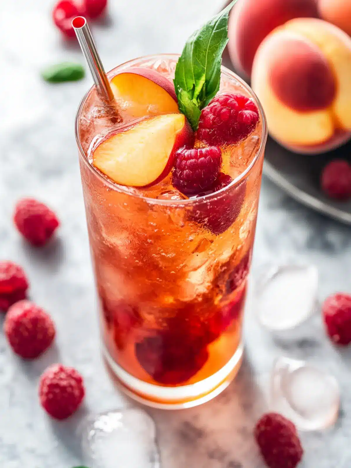 Refreshing Bellini Peach Raspberry Iced Tea Recipe You’ll Love 2 Bellini Peach Raspberry Iced Tea
