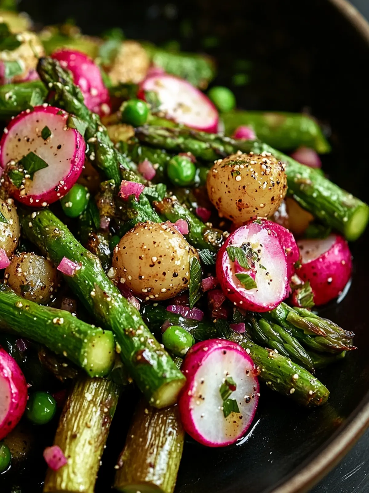Roasted Asparagus and Radishes with Mustard Vinaigrette Bliss 4 Roasted Asparagus and Radishes with Mustard Vinaigrette