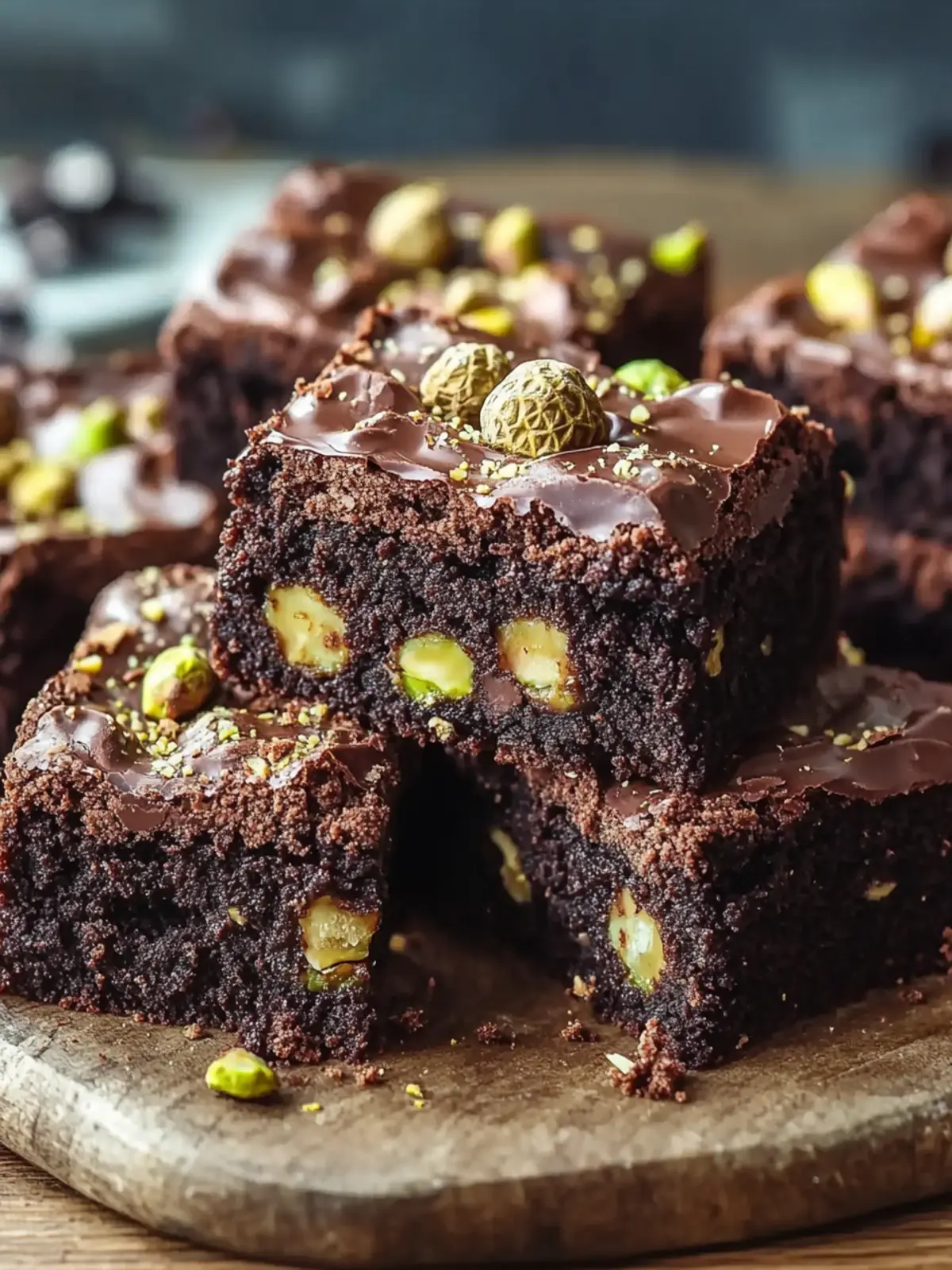 Decadent Pistachio Ferrero Rocher Brownies to Indulge In 4 Pistachio Ferrero Rocher Brownies