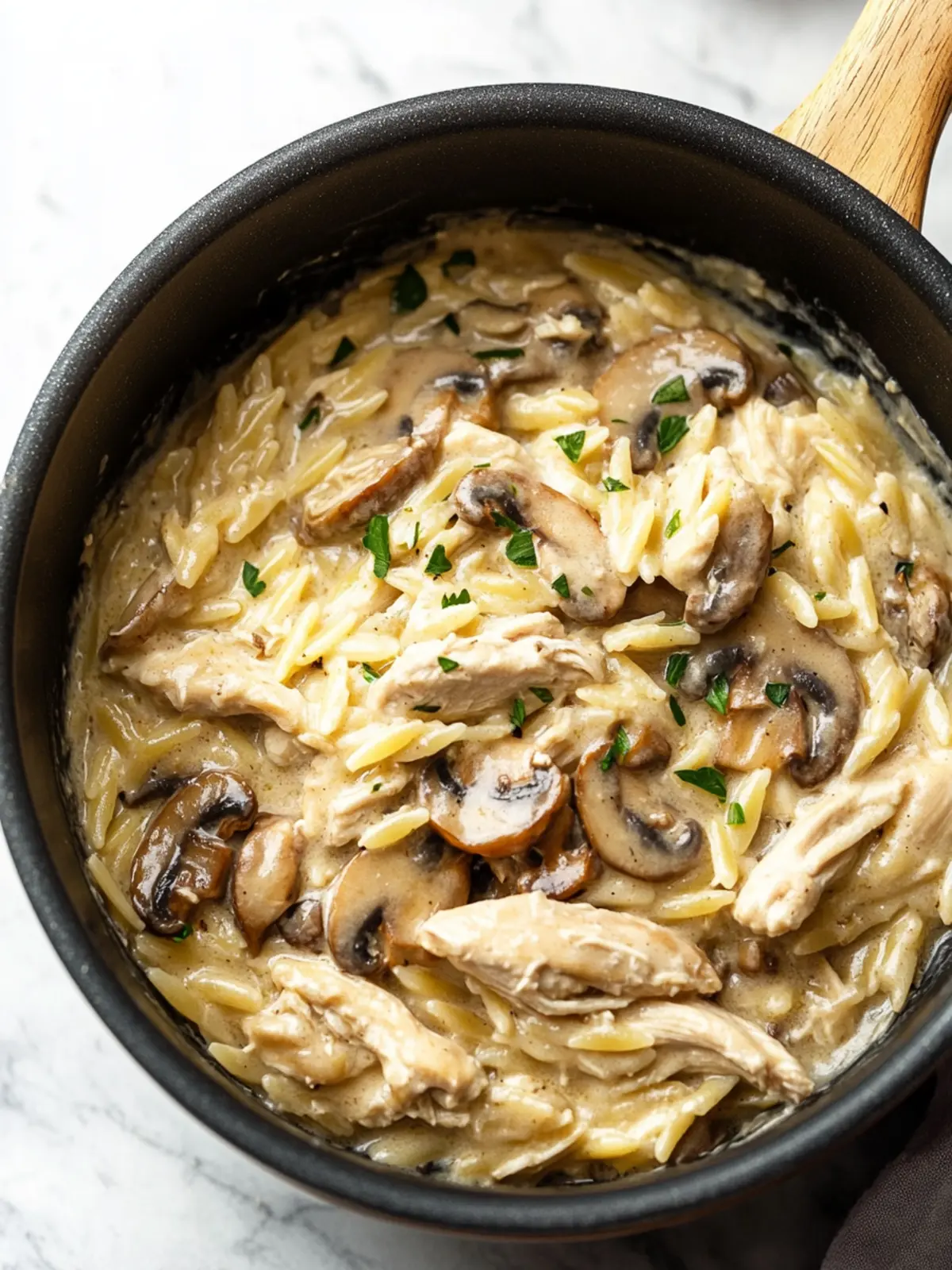 Comforting Creamy Mushroom Chicken Orzo for Cozy Nights 4 Creamy Mushroom Chicken Orzo