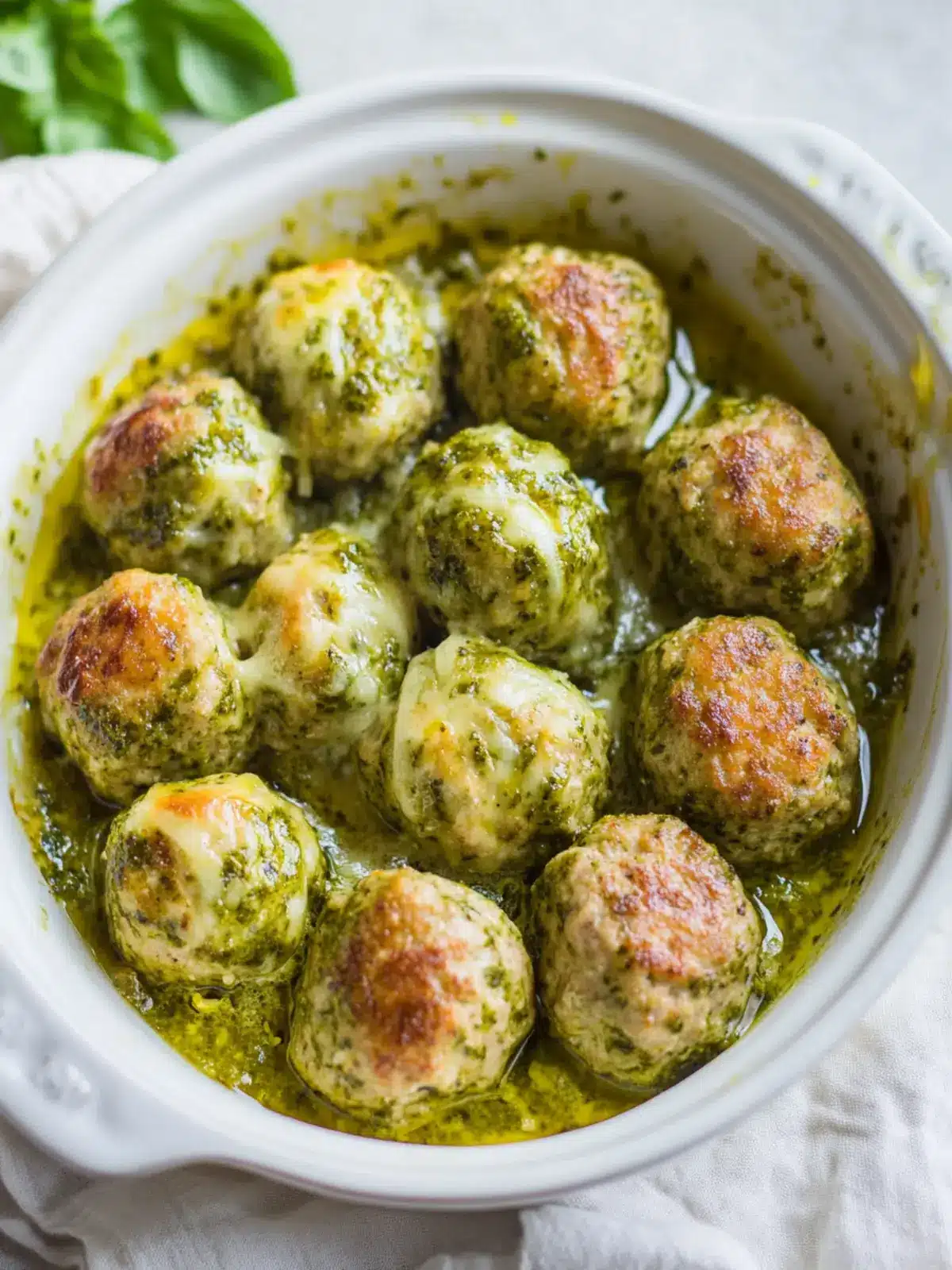 Savory Pesto Baked Turkey Meatballs: A Flavorful Twist! 3 Pesto Baked Turkey Meatballs