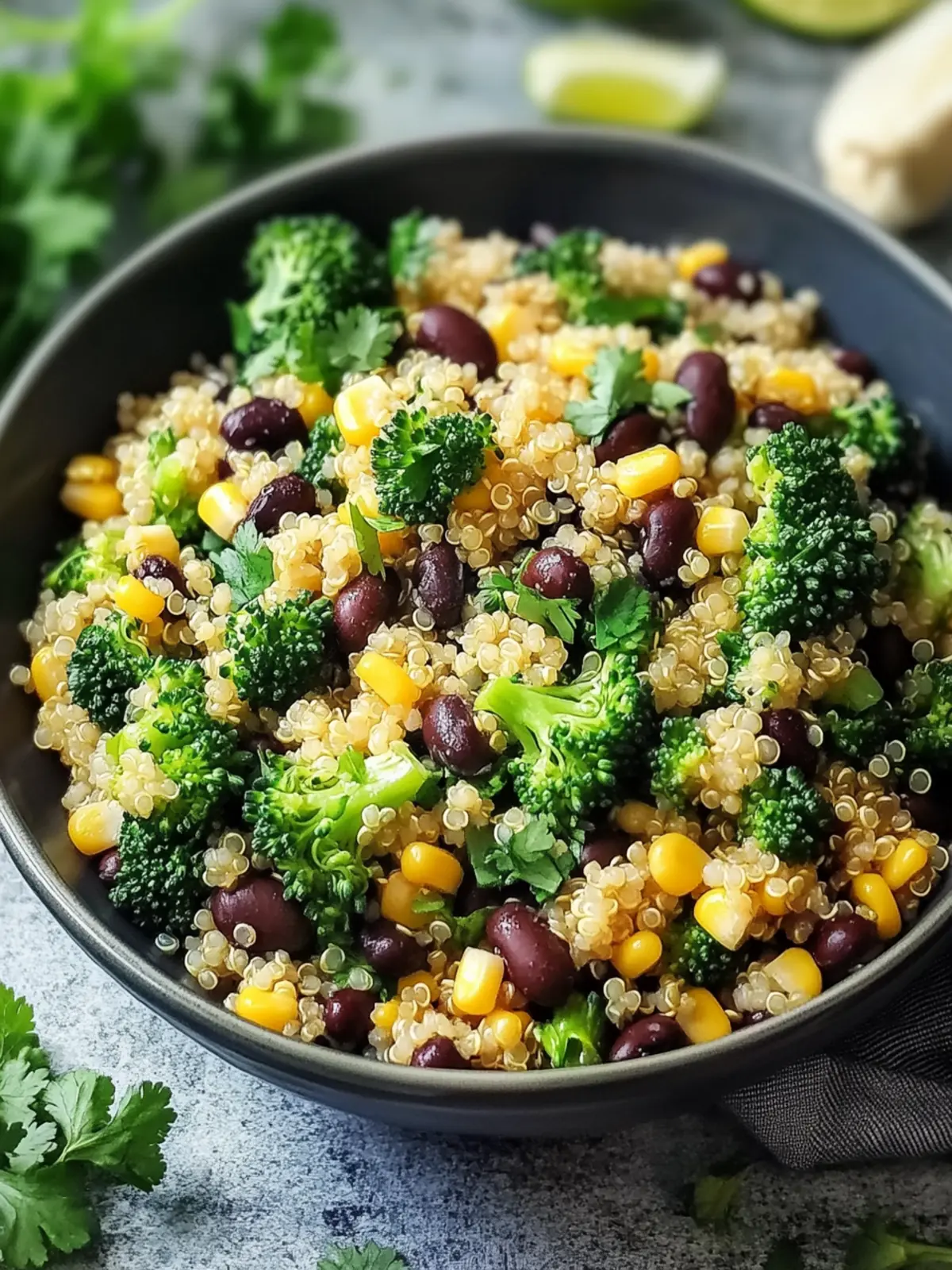 Savor This Quinoa Pilaf with Broccoli, Black Beans & Herbs 4 Quinoa Pilaf with Broccoli, Black Beans, Corn & Herbs