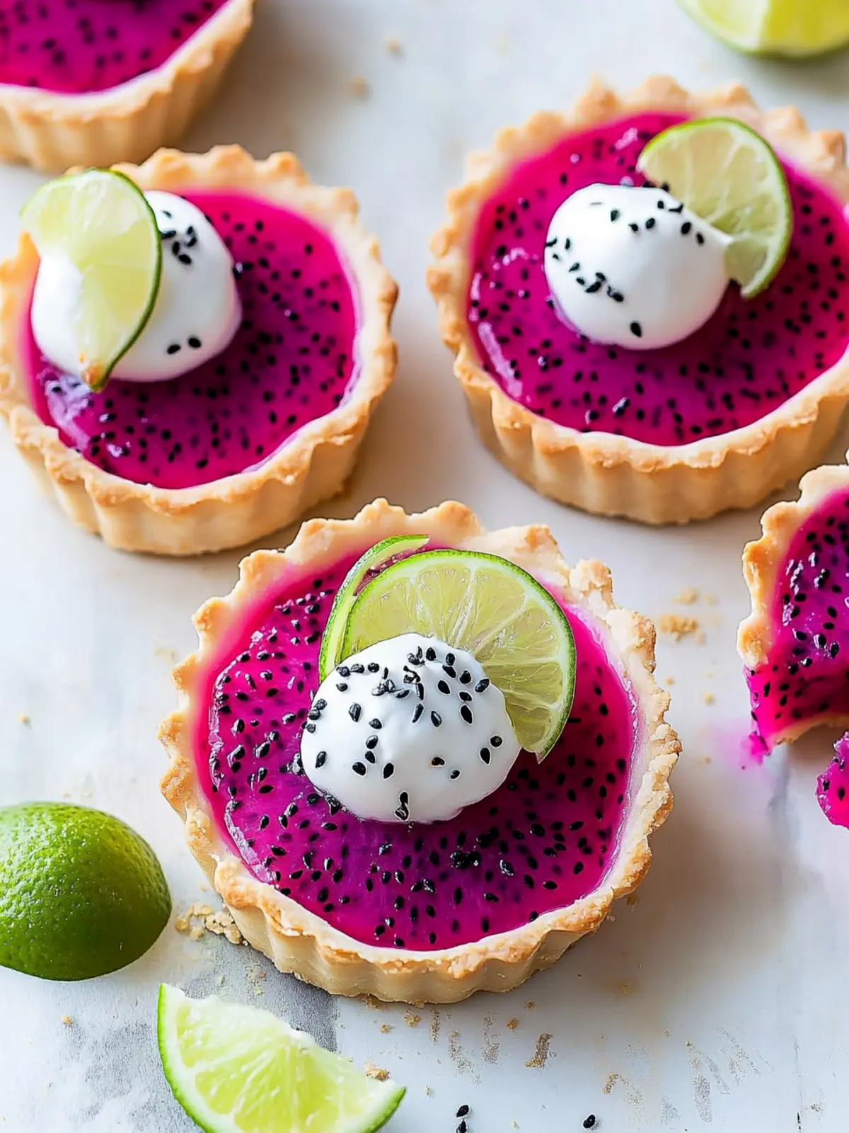 Vivid Dragon Fruit and Lime Tarts with Coconut Bliss 5 Vivid Dragon Fruit and Lime Tarts
