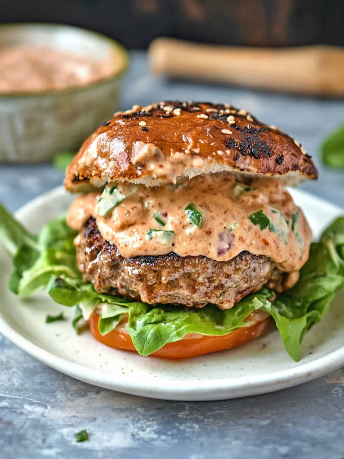 Savory Feta Burgers With Tomato Cream Sauce Delight 3 Feta Burgers With Tomato Cream Sauce