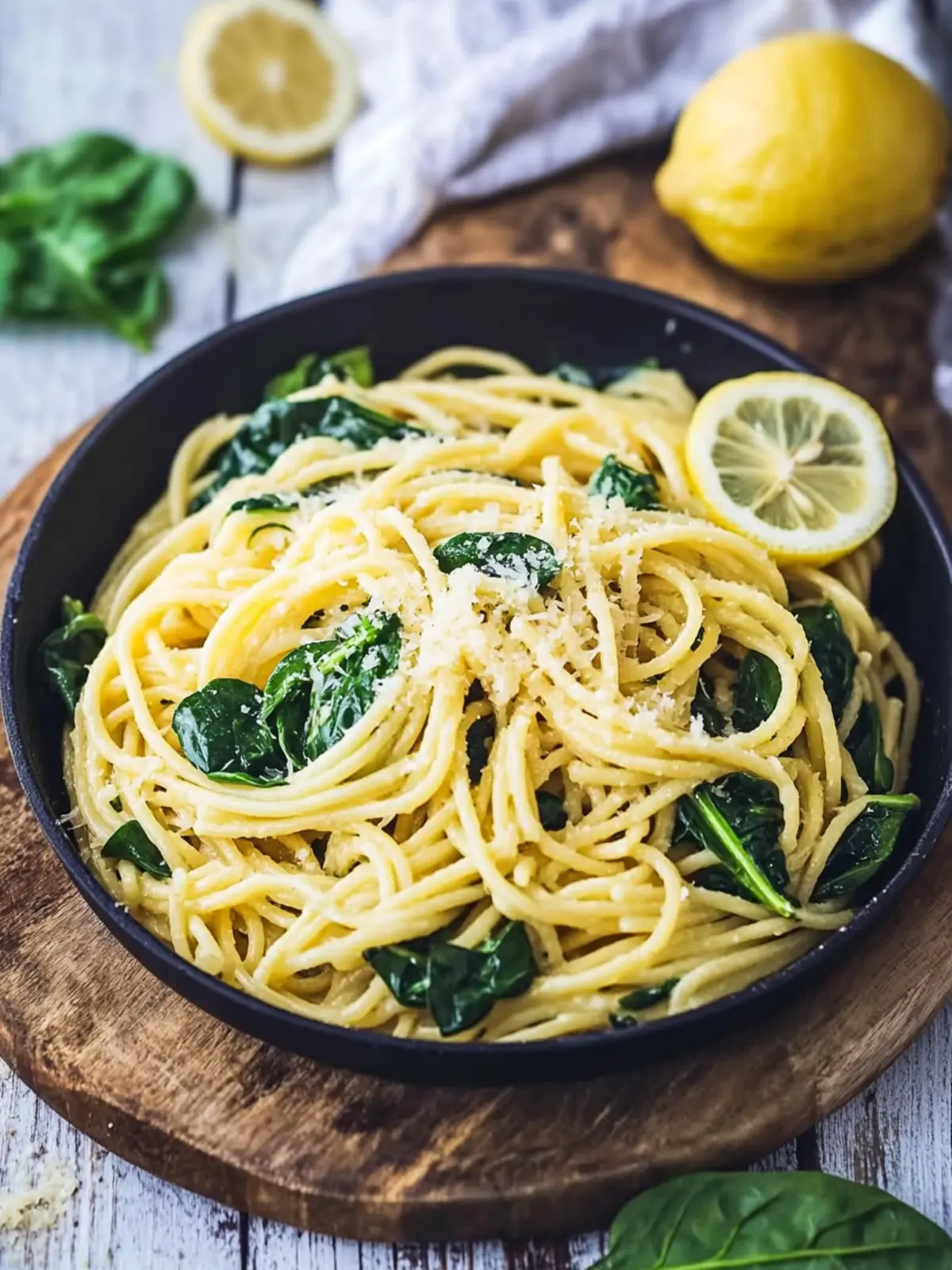 Zesty Lemon Spaghetti with Spinach: A Fresh, Easy Delight 2 Lemon Spaghetti with Spinach