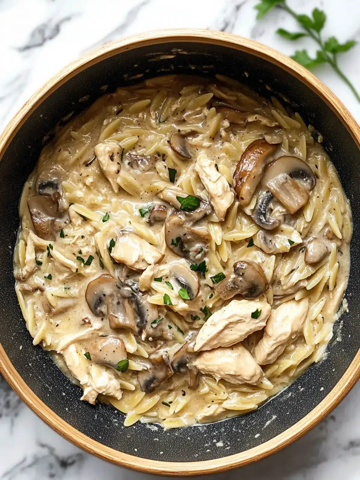 Comforting Creamy Mushroom Chicken Orzo for Cozy Nights 3 Creamy Mushroom Chicken Orzo