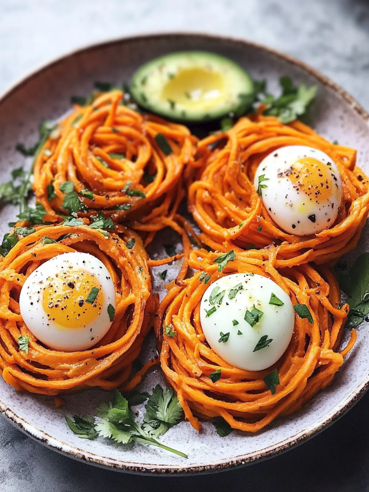 Delicious Spiralized Sweet Potato Egg Nests for Breakfast Bliss 2 Spiralized Sweet Potato Egg Nests