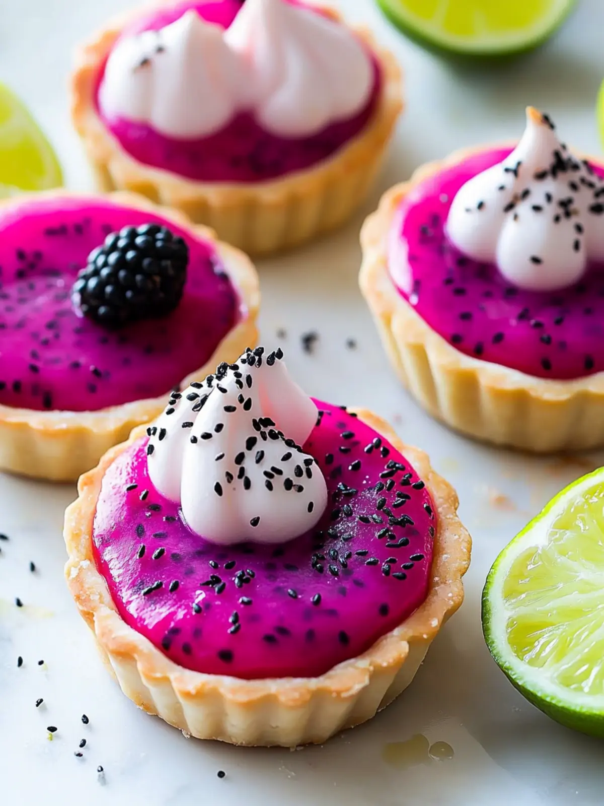 Vivid Dragon Fruit and Lime Tarts with Coconut Bliss 3 Vivid Dragon Fruit and Lime Tarts