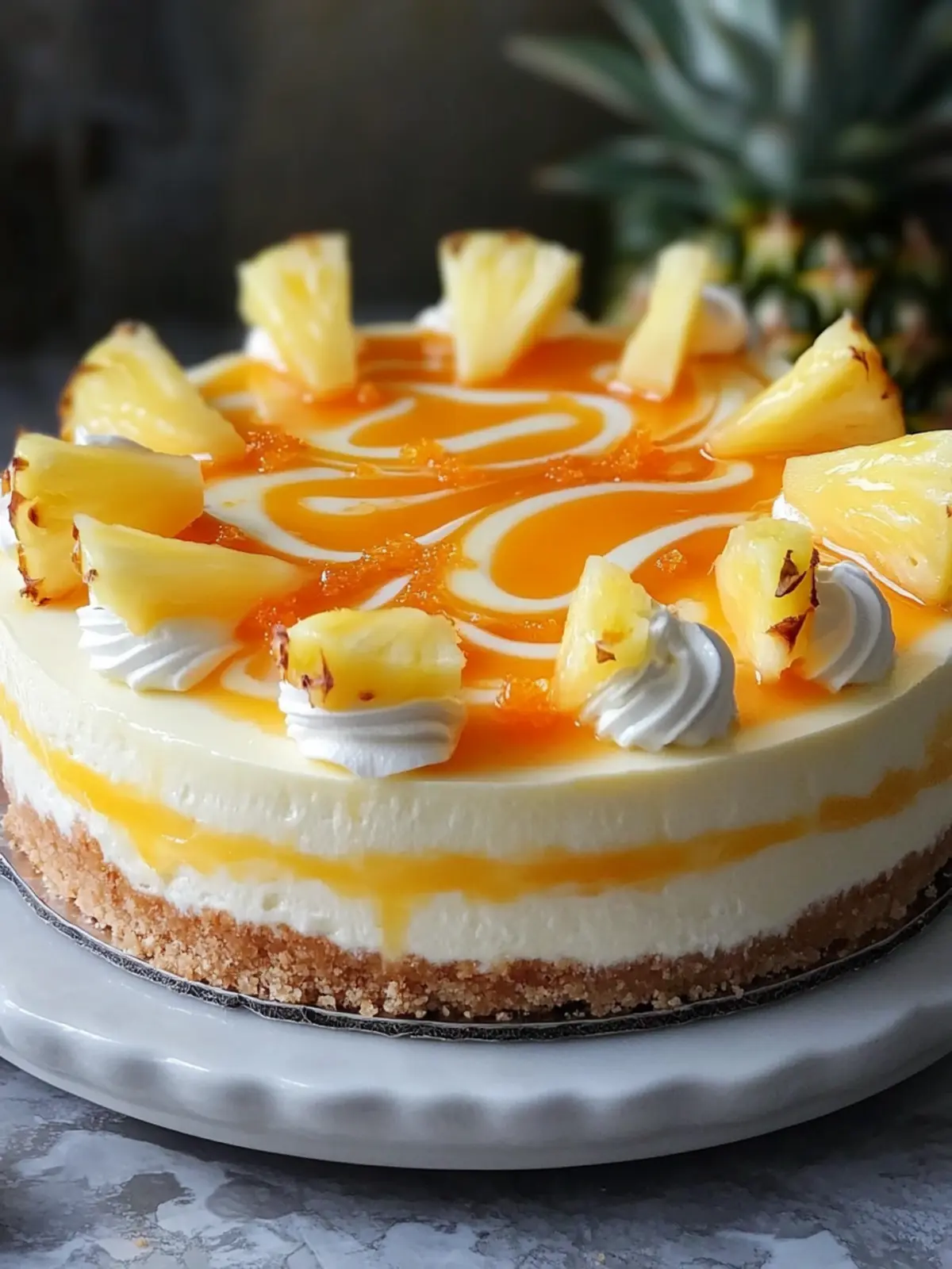 Irresistible Orange Pineapple Swirl Cheesecake Recipe 2 Orange Pineapple Swirl Cheesecake