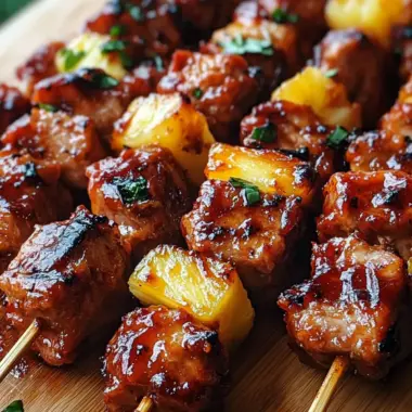 Grill Up Flavorful Pineapple BBQ Pork Skewers Tonight! 9 Pineapple BBQ Pork Skewers