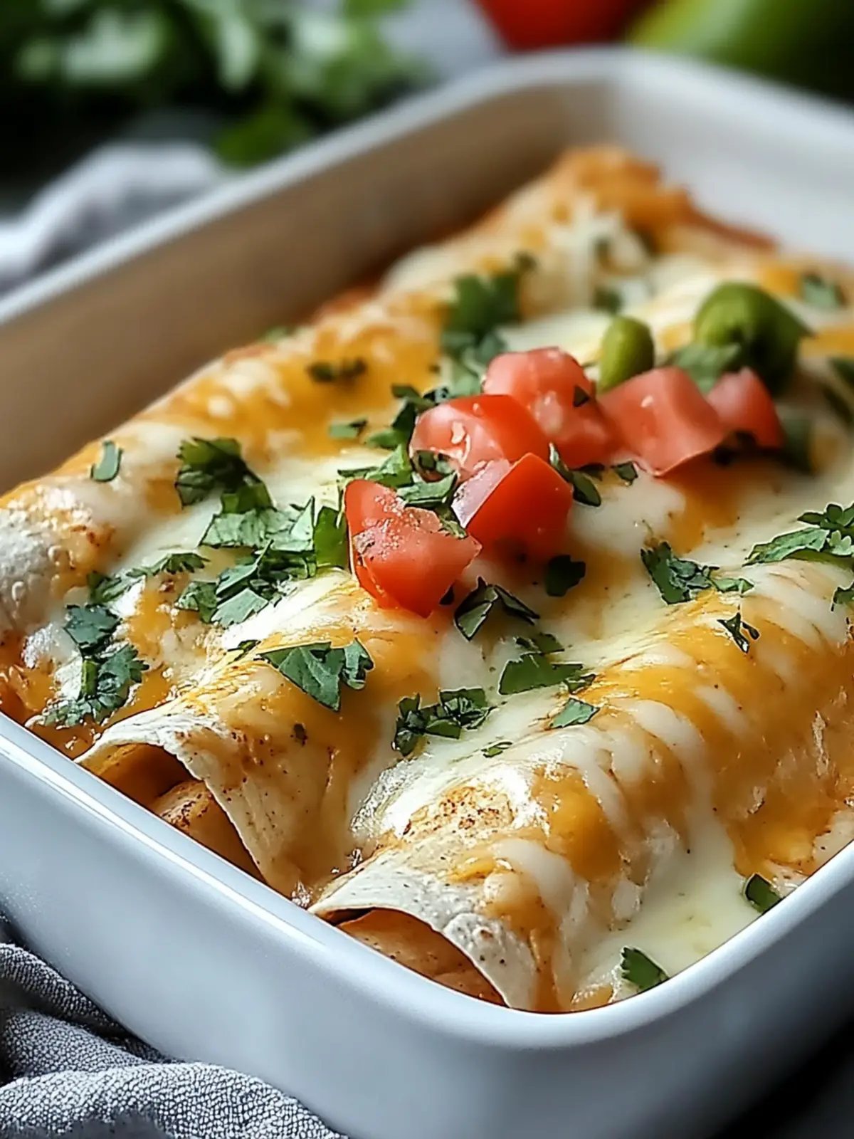 Easy Chicken Enchiladas with Creamy White Sauce Delight 2 Chicken Enchiladas