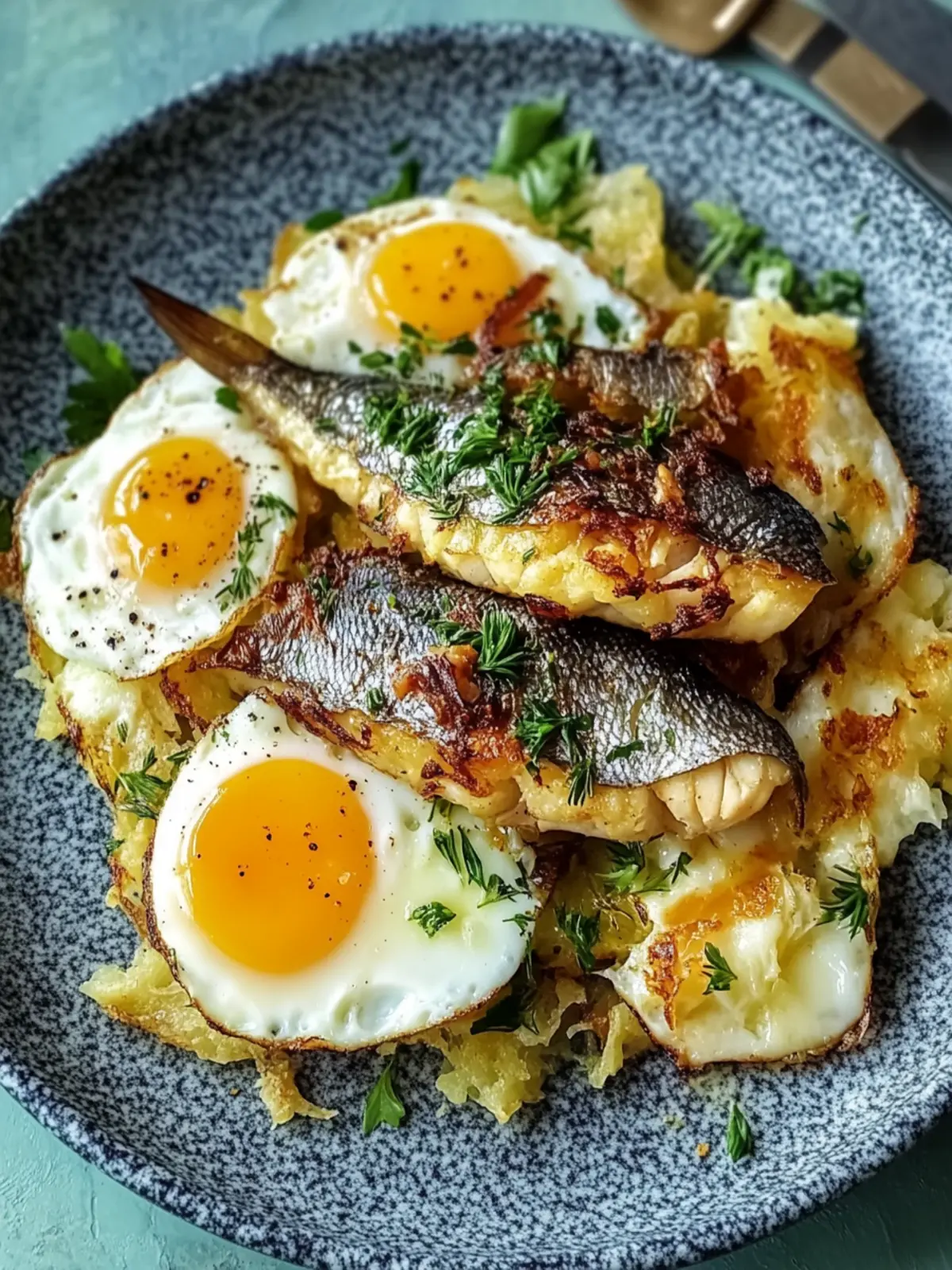 Herby Hash Browns with Eggs and Mackerel: A Flavor Twist! 5 Herby Hash Browns with Eggs and Mackerel