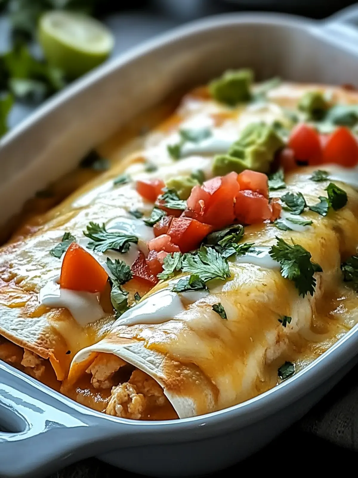 Easy Chicken Enchiladas with Creamy White Sauce Delight 5 Chicken Enchiladas