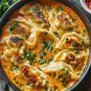 Savory Baked Potstickers with Thai Curry Sauce Delight 9 Baked Potstickers with Thai Curry Sauce