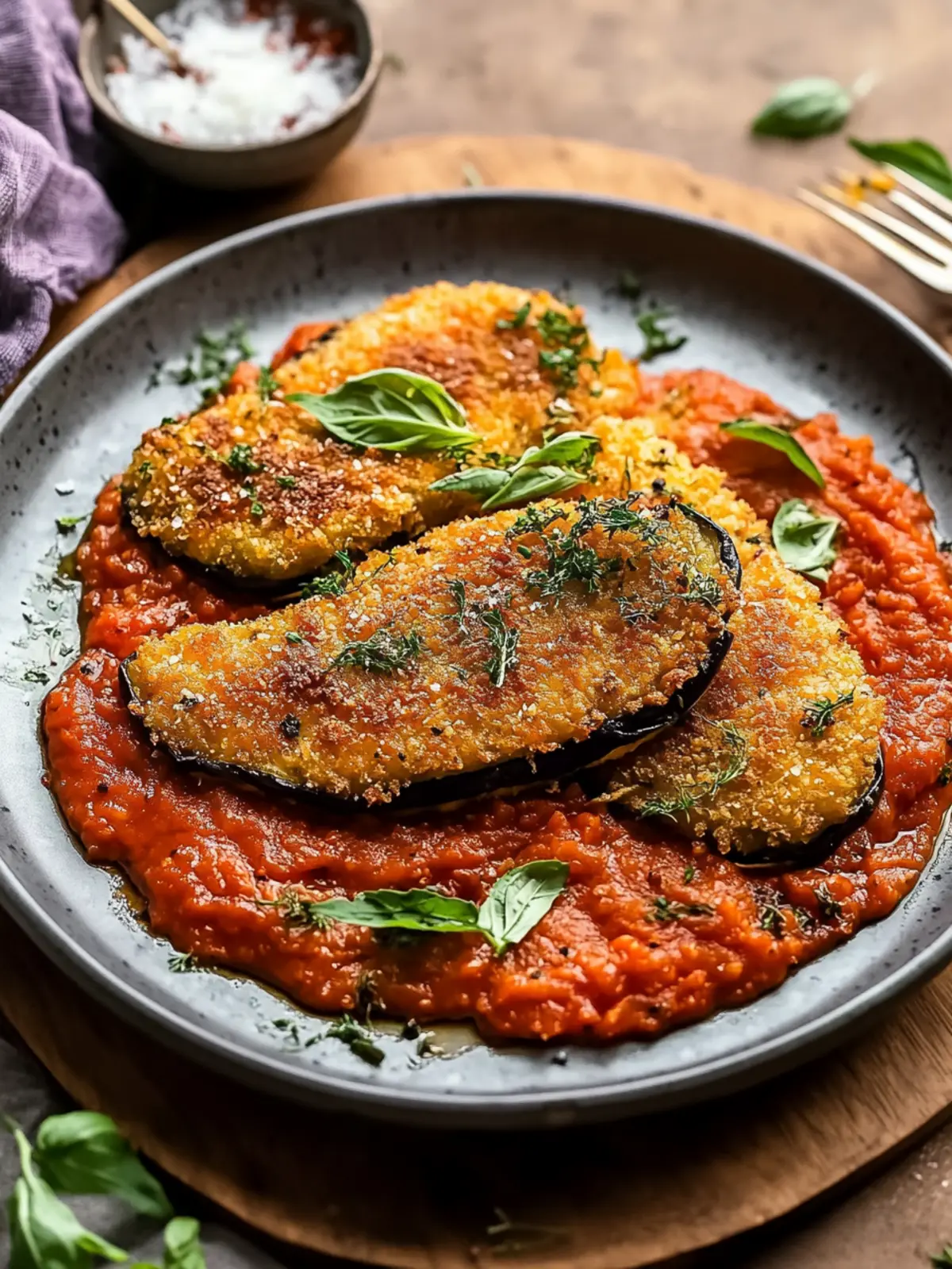 Delicious Eggplant Schnitzel with Tomato Sauce Made Easy 2 Eggplant Schnitzel with Tomato Sauce