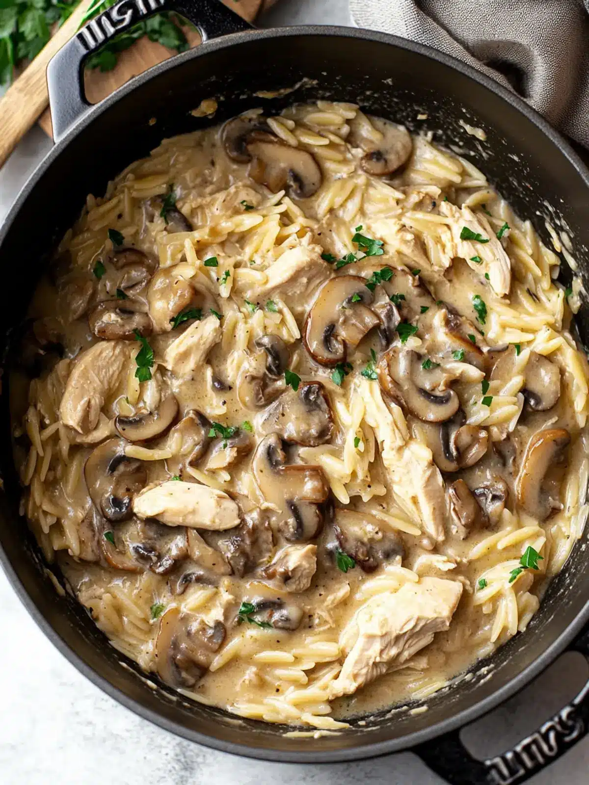 Comforting Creamy Mushroom Chicken Orzo for Cozy Nights 2 Creamy Mushroom Chicken Orzo