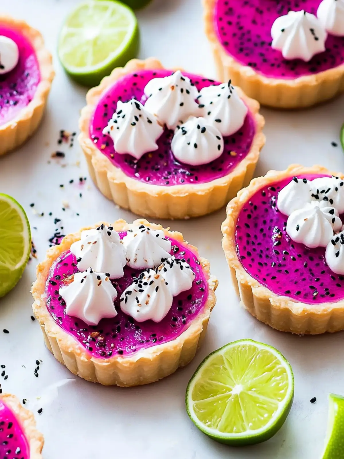 Vivid Dragon Fruit and Lime Tarts with Coconut Bliss 2 Vivid Dragon Fruit and Lime Tarts