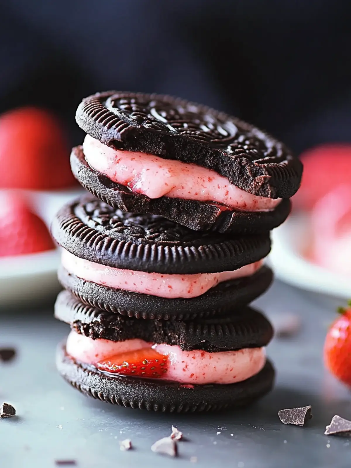 Indulge in Double Chocolate Strawberry Oreos for a Sweet Treat 3 Double Chocolate Strawberry Oreos